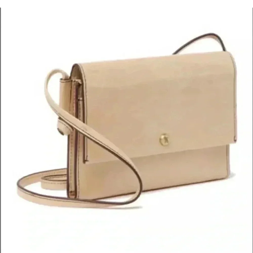NWOT Hobo International Bemuse Leather Crossbody Bag In Parchment